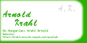 arnold krahl business card